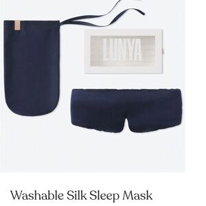 Lunya Midnight Blue Silk Sleep Mask Set